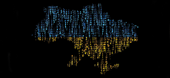 A digital map of Ukraine.