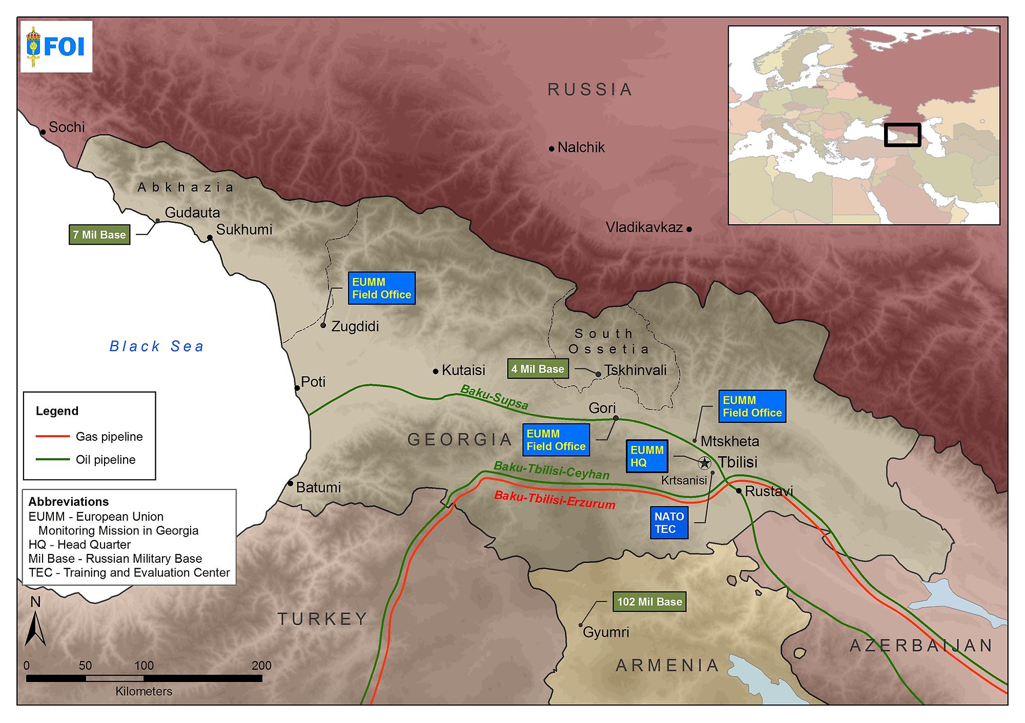 Karta över Georgien