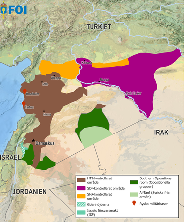Karta över Syrien, turkier, irak, jordanien, israel